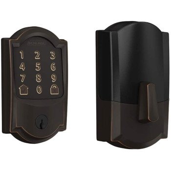 Schlage BE489WBV CAM 716 Electronic Deadbolt, Aged Bronze, Residential, 1 Grade, Metal, Keypad Included