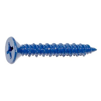 Midwest Fastener 09280 Screw, 1/4 in Thread, 1-3/4 in L, Flat Head, Phillips Drive, Blue Ruspert, 100 PK