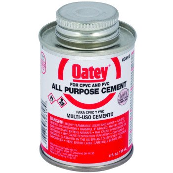 Oatey 30818 Solvent Cement, 4 oz Can, Liquid, Milky Clear