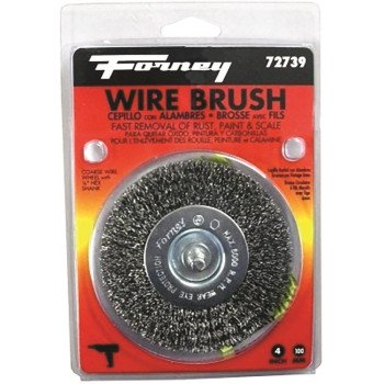 Forney 72739 Wire Wheel Brush, 4 in Dia, 0.012 in Dia Bristle