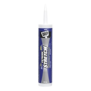 DAP EXTREME STRETCH 74865 Premium Elastomeric Sealant, White, 2 to 4 hr Curing, 40 to 100 deg F, 10.10 fl-oz Cartridge