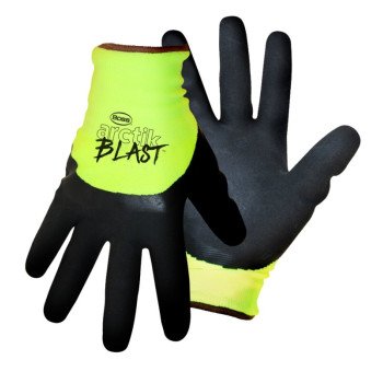 Boss ARCTIK BLAST 7845X Gloves, Men's, XL, Knit Wrist Cuff, Latex Coating, Nylon Glove, Black/Green