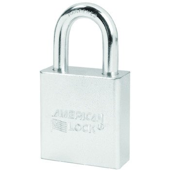 American Lock A5200D Padlock, Keyed Different Key, Open Shackle, 5/16 in Dia Shackle, 1-1/8 in H Shackle, Steel Body