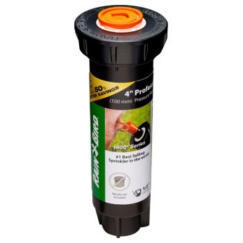 Rain Bird 1800 1804LNPRS Pressure Regulated Pop-Up Sprinkler, 1/2 in Connection, FNPT, 4 in H Pop-Up, Plastic