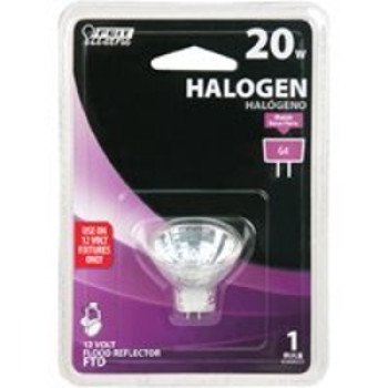 Feit Electric BPFTD Halogen Bulb, 20 W, G4 Lamp Base, MR11 Lamp, 3000 K Color Temp, 3000 hr Average Life