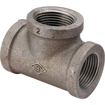 ProSource B130 6 Pipe Tee, 1/8 in, Threaded, Malleable Iron, SCH 40 Schedule, 300 PSI Pressure