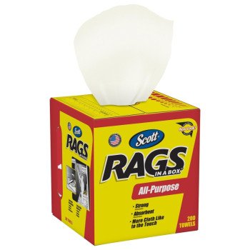 Scott 75260 Painter's Rag, 10 x 12 in, Cellulose Fiber, White