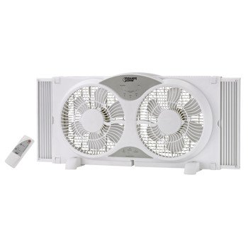 PowerZone BP2-9A Reversible Fan, 120 V, 9 in Dia Blade, 12-Blade, 3-Speed, Touch Panel and Remote Control, White