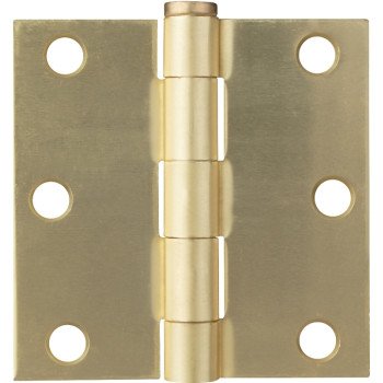 ProSource BH-BS03-PS Square Corner Door Hinge, Steel, Satin Brass, Loose Pin, 180 deg Range of Motion