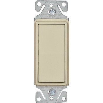 Eaton Wiring Devices 7500 C7501V-SP Rocker Switch, 15 A, 120/277 V, SPST, Lead Wire Terminal, Ivory