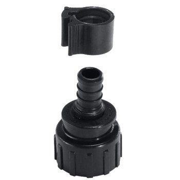 Flair-It PEXLOCK 30866 Hose Pipe Connector, 1/2 x 3/4 in, FGH, Polysulfone, Black, 100 psi Pressure