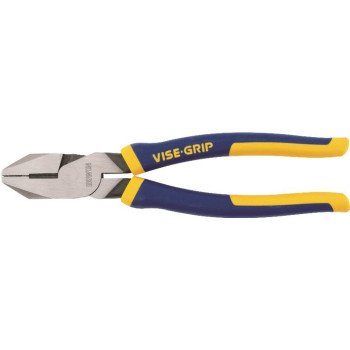 Irwin 2078209 Lineman's Plier, 9-1/2 in OAL, Cushion Grip Handle, 1-1/4 in W Jaw, 1-9/16 in L Jaw