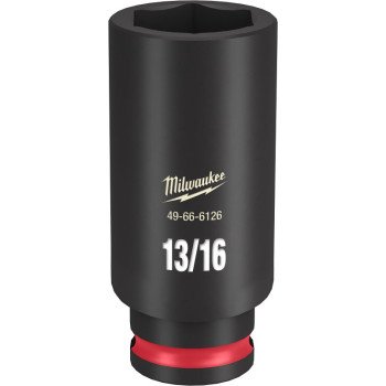 Milwaukee SHOCKWAVE Impact Duty Series 49-66-6126 Deep Impact Socket, 13/16 in Socket, 3/8 in Drive, Square Drive