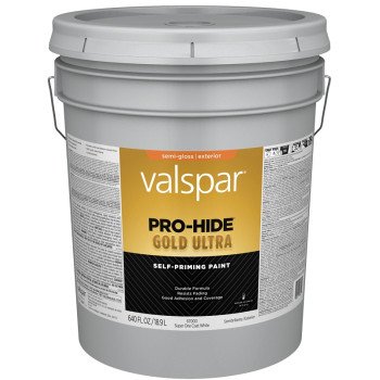 Valspar Pro-Hide Gold Ultra 6700 028.0067000.008 Latex Paint, Acrylic Base, Semi-Gloss Sheen, Super One Coat White