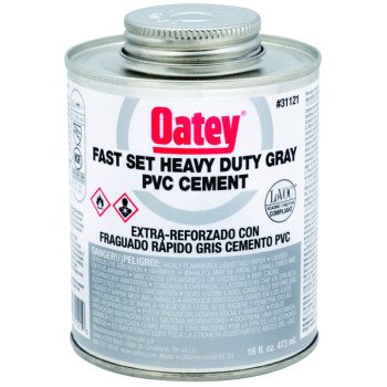 Oatey 31121 Solvent Cement, 16 oz Can, Liquid, Gray