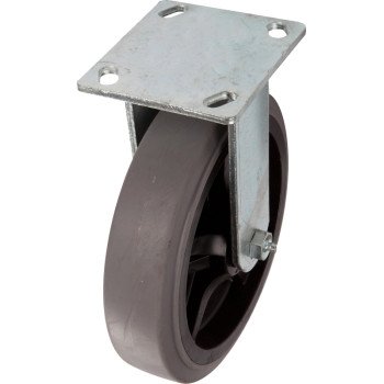 Shepherd Hardware 9813 Rigid Caster, 8 in Dia Wheel, Thermoplastic Rubber Wheel, Black/Gray, 700 lb