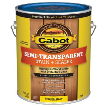 Cabot 140.0016306.007 Deck and Siding Stain, Flat, Neutral Base, Liquid, 1 gal