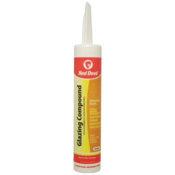 Red Devil 0666 Glazing Compound, Paste, Mild Acrylic, White, 10.1 oz Cartridge