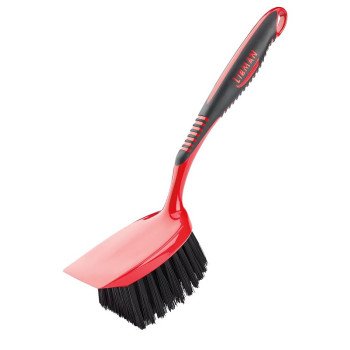 Libman 524 Short Handle Utility Brush, 1-1/2 in L Trim, PET, 3-1/2 in W Brush, 14-1/4 in OAL, Red