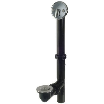 Keeney 64B Bath Drain, Plastic, Black, Chrome