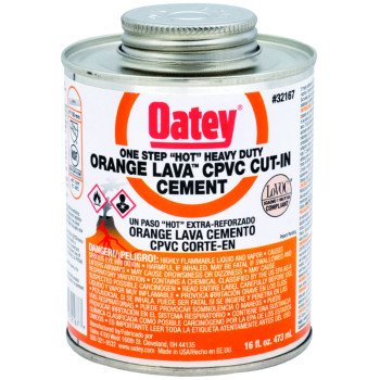 Oatey 32167 Solvent Cement, 16 oz Can, Liquid, Orange