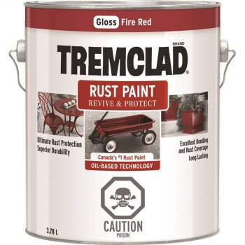 Tremclad 27049X155 Rust Preventative Paint, Oil, Gloss, Fire Red, 3.78 L, Can