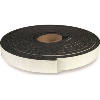 Climaloc CF12009 Foam Tape, 3/4 in W, 9.8 ft L, 1/4 in Thick, Polyethylene, Black