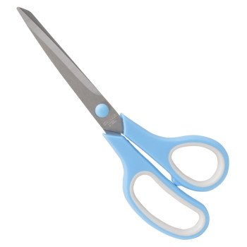 Vulcan JL-SR-09 Scissor, 8-1/2 in OAL, 4-1/2 in L Cut, Stainless Steel Blade, Comfort-Grip Handle, Blue/Gray Handle