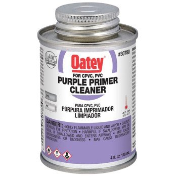 Oatey 30780 Primer/Cleaner, Liquid, Purple, 4 oz Pail