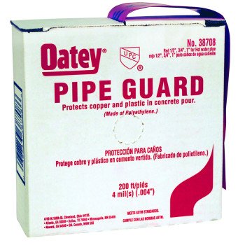 Oatey 38708 Pipe Guard, Polyethylene, Red, Non-Code Installation