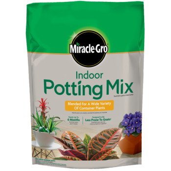 Miracle-Gro 72776430 Indoor Potting Soil Mix, 4 to 6 in Coverage Area, 6 qt