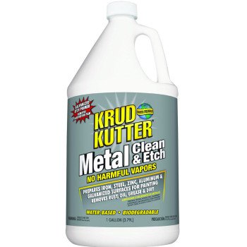 Krud Kutter ME014 Metal Clean and Etch, Liquid, Mild, Translucent Orange, 1 gal, Bottle