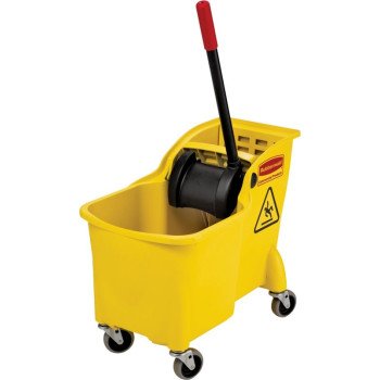 Rubbermaid FG738000YEL Bucket and Wringer Combo, 31 qt Capacity, Rectangular, Polypropylene Bucket/Pail