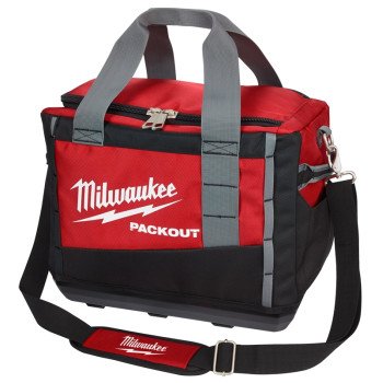 Milwaukee 48-22-8321 Tool Bag, 9.6 in W, 15 in D, 12.2 in H, 2-Pocket, Polyester, Black/Red