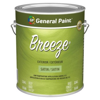 General Paint Breeze 70-349-16 Exterior Paint, Satin, Deep Base, 1 gal