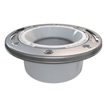 Oatey 43499 Closet Flange, 4 in Connection, PVC, White, For: 4 in Pipes