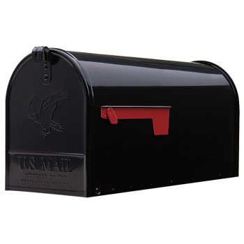 Gibraltar Mailboxes Elite Series E1600B00 Mailbox, 1475 cu-in Capacity, Galvanized Steel, Powder-Coated, 8.7 in W, Black