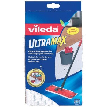 Vileda UltraMax 158806 Mop Refill, Microfiber Cloth, Gray/White