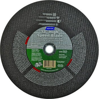 NORTON 66252837839 Cut-Off Wheel, 12 in Dia, 1/8 in Thick, 1 in Arbor, 24 Grit, Very Coarse