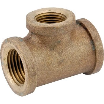 Anderson Metals 738106-080806 Reducing Pipe Tee, 1/2 x 1/2 x 3/8 in, IPT, Brass