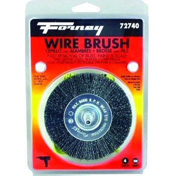 Forney 72740 Wire Wheel Brush, 4 in Dia, 0.008 in Dia Bristle