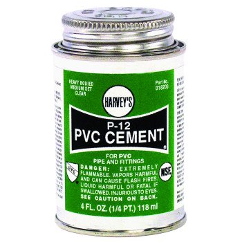 Harvey 18200-24 Solvent Cement, 4 oz Can, Liquid, Clear