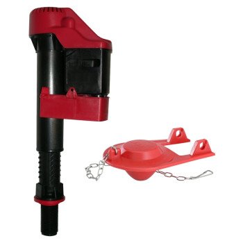 Korky 818Z Fill Valve and Flapper Kit, Rubber Body, Black/Red, Anti-Siphon: Yes