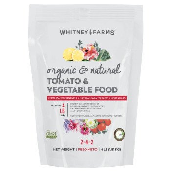 Whitney Farms 10101-10003 Tomato and Vegetable Food, 4 lb Bag, Granular, 2-4-2 N-P-K Ratio