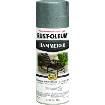 Rust-Oleum 7214830 Rust Preventative Spray Paint, Hammered, Gray, 12 oz, Can