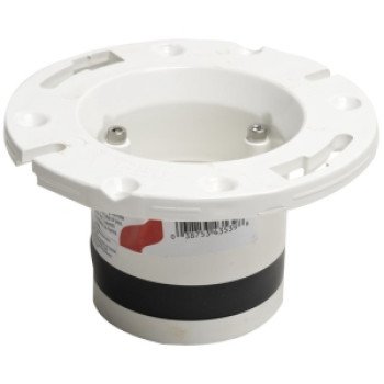 Oatey 43539 Closet Flange, 4 in Connection, PVC, White, For: 4 in Pipes