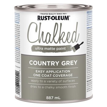 Rust-Oleum 286942 Chalk Paint, Ultra Matte, Country Gray, 30 oz