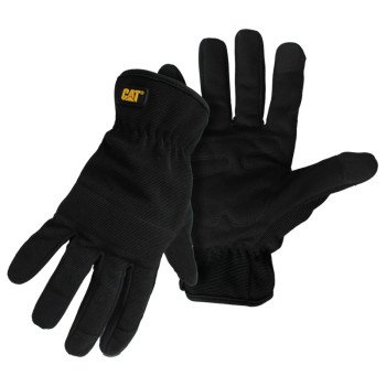 CAT CAT012260L Touch Screen Utility Gloves, L, Open, Shirred Elastic Back Cuff, Spandex, Black