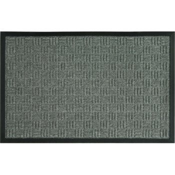 Fanmats 58775 Floor Mat, 30 in L, 18 in W, Parquet Pattern, Olefin Surface, Gray