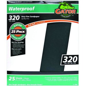 Gator 3282 Sanding Sheet, 11 in L, 9 in W, 320 Grit, Silicone Carbide Abrasive